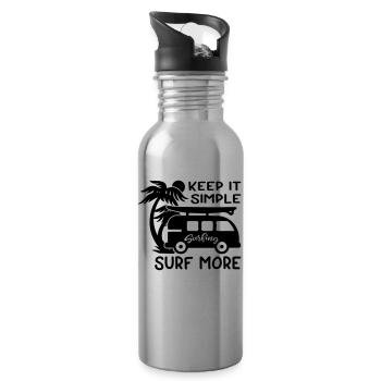Keep It Simple Surf More - Trinkflasche mit integriertem Trinkhalm - Lightsilver - Rechts