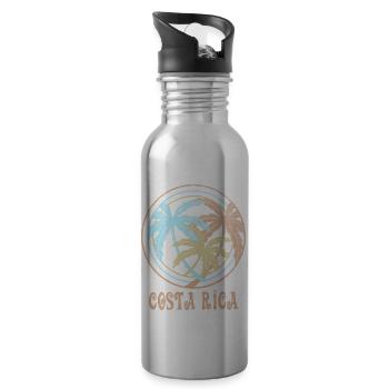 Costa Rica - Trinkflasche mit integriertem Trinkhalm - Lightsilver - Rechts