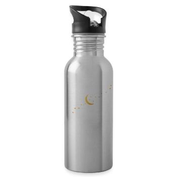 mond und Stern - Trinkflasche mit integriertem Trinkhalm - Lightsilver - Rechts