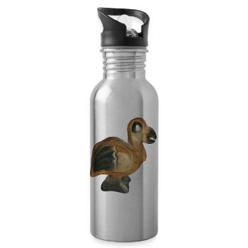 Dodo, bird, Mauritius - Water bottle with straw - silver - Right