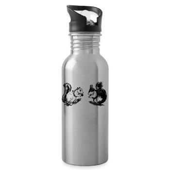 squirrelDUO - Trinkflasche mit integriertem Trinkhalm - Lightsilver - Rechts