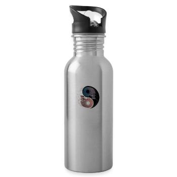 Ying Yang Karma - Water bottle with straw - silver - Right