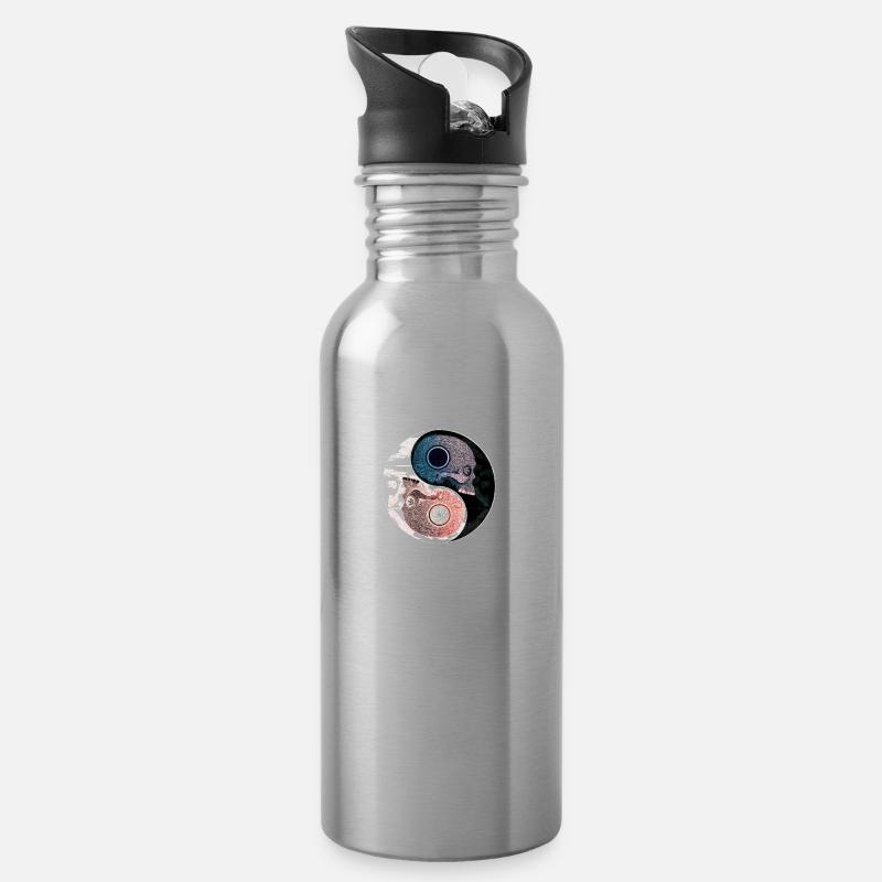 Ying Yang Karma - Water bottle with straw - silver