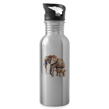 Elefant - Trinkflasche mit integriertem Trinkhalm - Lightsilver - Rechts