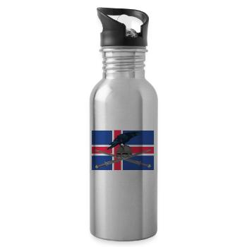 ICELAND VIKING LAND Viking Norsemen Gift - Water bottle with straw - silver - Right