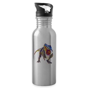 T-Rex - Trinkflasche mit integriertem Trinkhalm - Lightsilver - Rechts