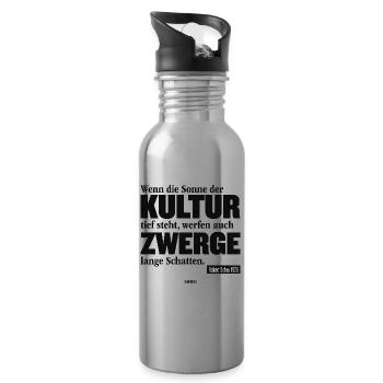 Kultur-Zwerge - Trinkflasche mit integriertem Trinkhalm - Lightsilver - Rechts