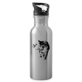 Fuchs - Trinkflasche mit integriertem Trinkhalm - Lightsilver - Rechts