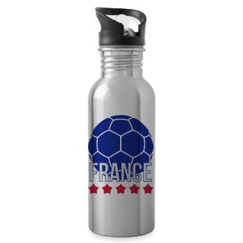 France Handball - Trinkflasche mit integriertem Trinkhalm - Lightsilver - Rechts