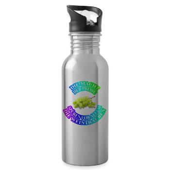 Die Macht der Presse Spruch Geschenk Idee cool - Trinkflasche mit integriertem Trinkhalm - Lightsilver - Rechts