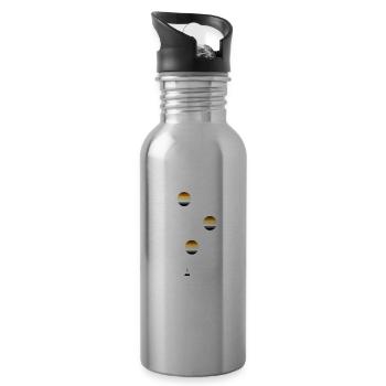 Love who you want LGBT Bear Gay Pride Bear CSD - Water bottle with straw - silver - Right