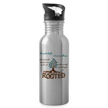 Freundschaft - bunt - Trinkflasche mit integriertem Trinkhalm - Lightsilver - Rechts