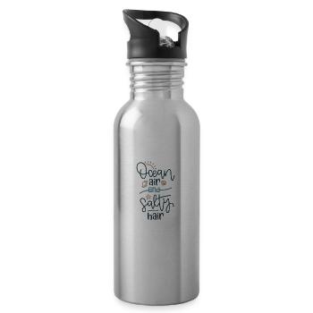 Ocean air and salty hair - Water bottle with straw - silver - Right