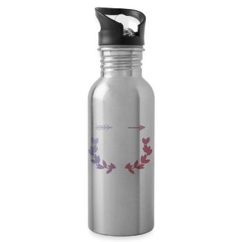 Ich bin die Braut Geschenk - Trinkflasche mit integriertem Trinkhalm - Lightsilver - Rechts