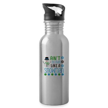 Snowman - Water bottle with straw - silver - Right