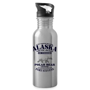Alaska - Polar Bear - Trinkflasche mit integriertem Trinkhalm - Lightsilver - Rechts