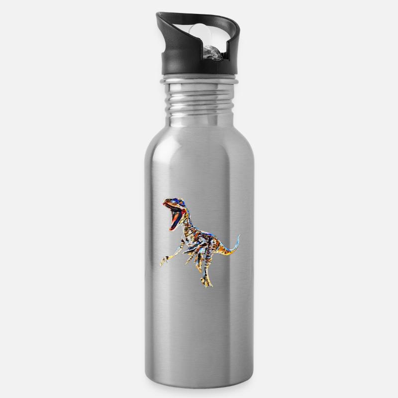 Velociraptor - Water bottle with straw - silver