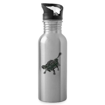 Ankylosaurus - Trinkflasche mit integriertem Trinkhalm - Lightsilver - Rechts