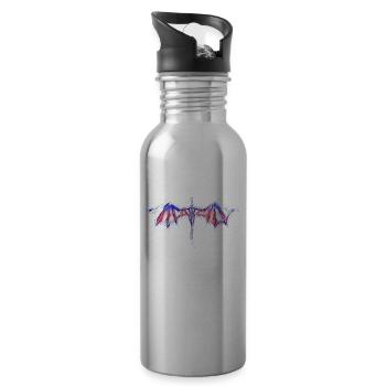 Drache - Trinkflasche mit integriertem Trinkhalm - Lightsilver - Rechts