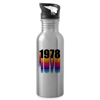 1978 année de naissance - Gourde avec paille intégrée - argent clair - Droite