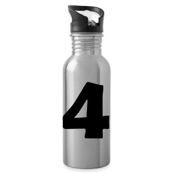 4 - Trinkflasche mit integriertem Trinkhalm - Lightsilver - Rechts
