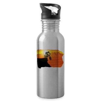 Downhill mountain bike MTB mountain bike mountains - Water bottle with straw - silver - Right