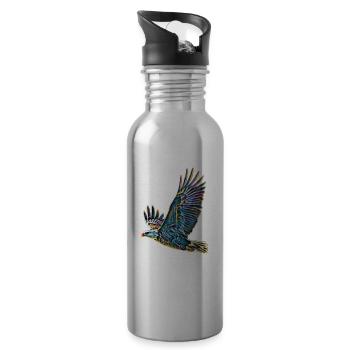 Adler - Trinkflasche mit integriertem Trinkhalm - Lightsilver - Rechts
