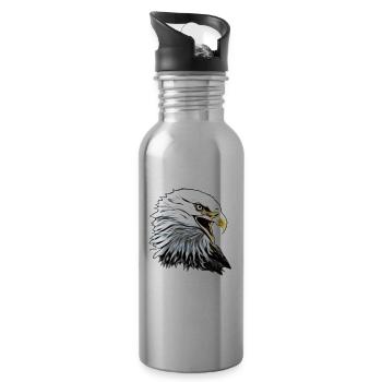 Adler - Trinkflasche mit integriertem Trinkhalm - Lightsilver - Rechts