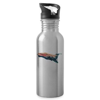 Buckelwal - Trinkflasche mit integriertem Trinkhalm - Lightsilver - Rechts