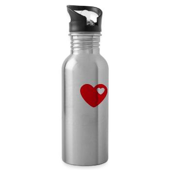 I love his dick - Water bottle with straw - silver - Right