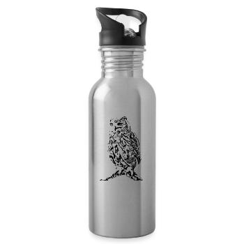 hibou - Gourde avec paille intégrée - argent clair - Droite