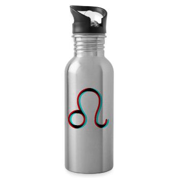 Sternzeichen Löwe Leo - Trinkflasche mit integriertem Trinkhalm - Lightsilver - Rechts