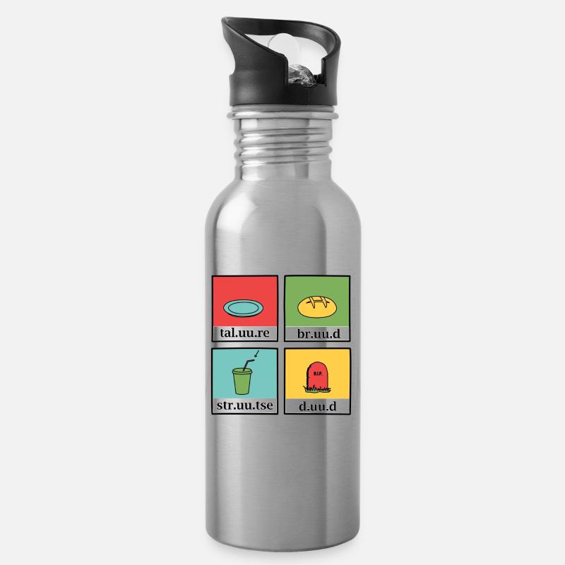 Reading board taluure bruud struud duud - Water bottle with straw - silver