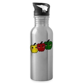 Happy peppers - Water bottle with straw - silver - Right