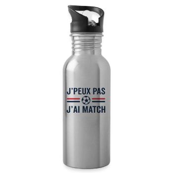 J'peux pas j'ai match - football - Gourde avec paille intégrée - argent clair - Droite