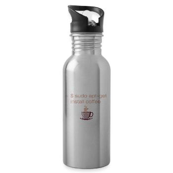 Sudo apt-get install coffee Linux Informatiker - Trinkflasche mit integriertem Trinkhalm - Lightsilver - Rechts