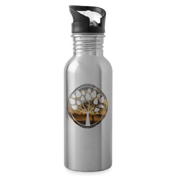 Baum - Trinkflasche mit integriertem Trinkhalm - Lightsilver - Rechts