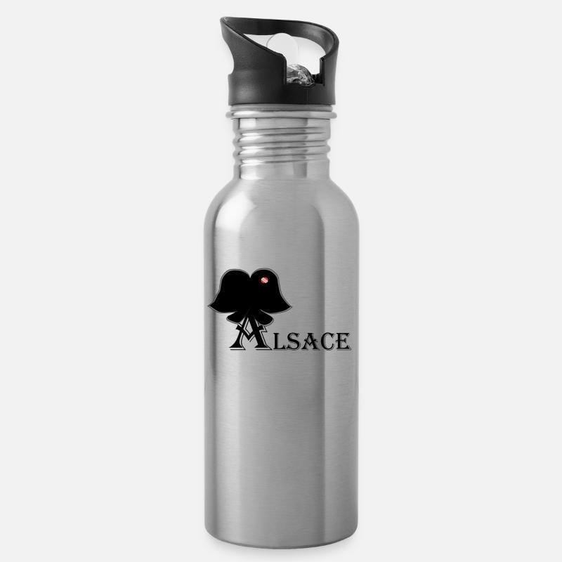 Coiffe Alsace - Gourde avec paille intégrée - argent clair