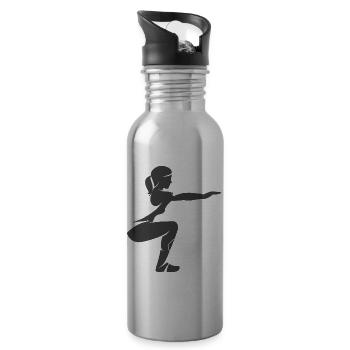 Frauen Squads Squat - Trinkflasche mit integriertem Trinkhalm - Lightsilver - Rechts