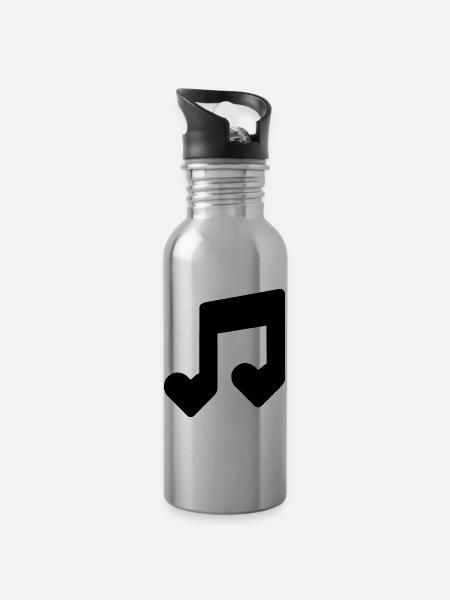 Musique Amour Passion - Gourde avec paille intégrée - argent clair