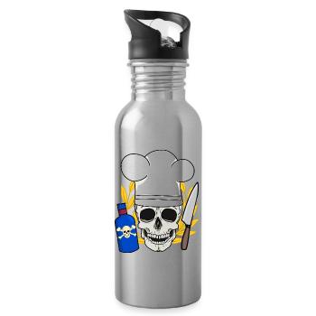 Poison Horror Kitchen Halloween Chef - Water bottle with straw - silver - Right