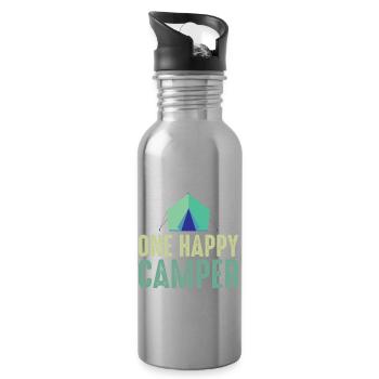 Camping Zelten Natur Freiheit Urlaub Ferien - Trinkflasche mit integriertem Trinkhalm - Lightsilver - Rechts