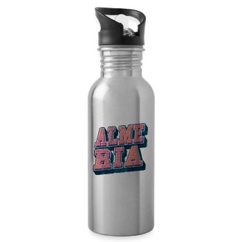 Almeria Spanien Stadt Schrift Vintage Retro - Trinkflasche mit integriertem Trinkhalm - Lightsilver - Rechts