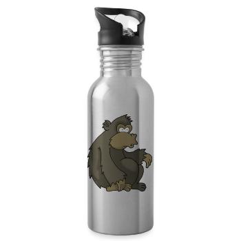 Gorilla - Water bottle with straw - silver - Right