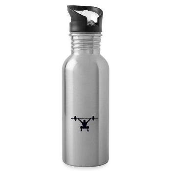 Squats Gym Angebot - Trinkflasche mit integriertem Trinkhalm - Lightsilver - Rechts
