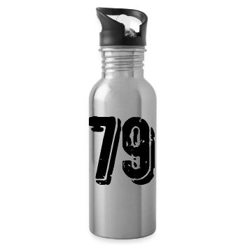 79 Zahl Trikot - Trinkflasche mit integriertem Trinkhalm - Lightsilver - Rechts