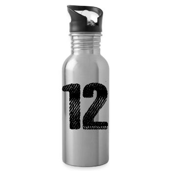 12 Zahl Trikot - Trinkflasche mit integriertem Trinkhalm - Lightsilver - Rechts