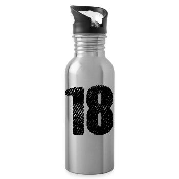 18 Zahl Trikot - Trinkflasche mit integriertem Trinkhalm - Lightsilver - Rechts