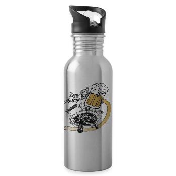 Zapfanlage Bier Twins Bikertreffen - Trinkflasche mit integriertem Trinkhalm - Lightsilver - Rechts
