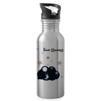 Team-Träumer - Trinkflasche mit integriertem Trinkhalm - Lightsilver - Rechts